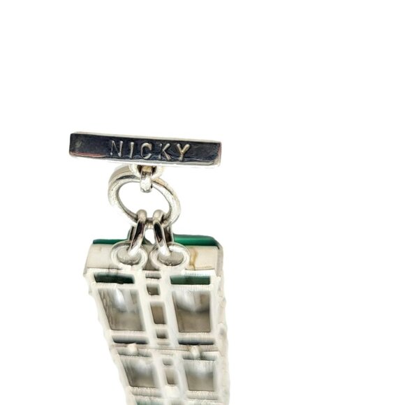 Nicky Butler Deco Toggle Bracelet Green Chalcedony .925 Sterling Silver New - Picture 11 of 14